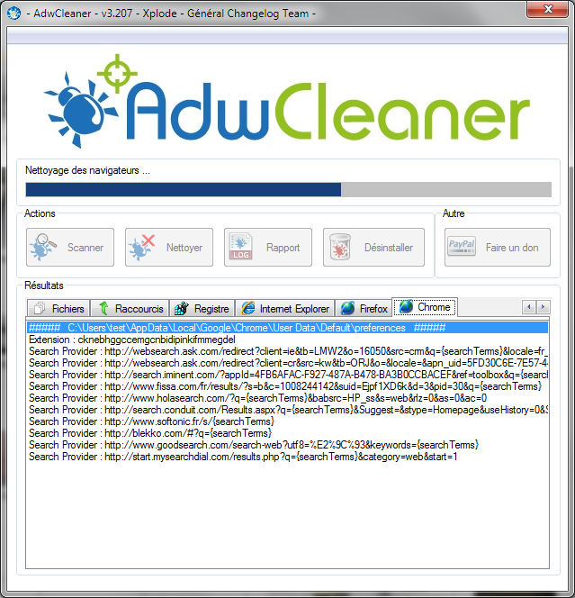 Desinstaller Bing Redirect Virus et les Adwares Indésirables avec AdwCleaner