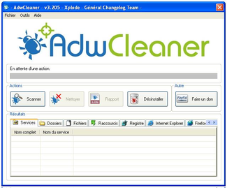 Desinstaller et Effacer Virus IDP.Ares.Generic et les Adwares Indésirables avec AdwCleaner