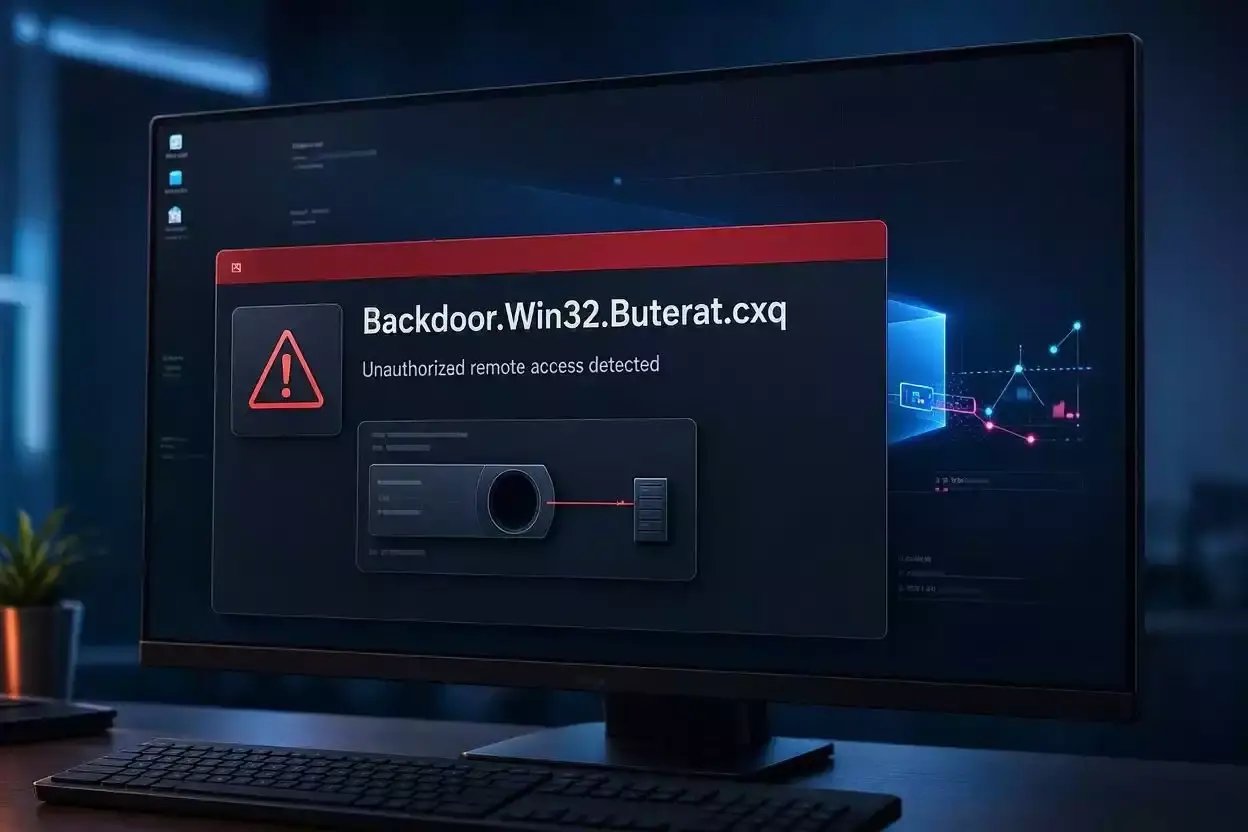Backdoor.Win32.Buterat.CXQ : détection d'un malware avec accès distant sur Windows