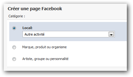 Les types de pages Facebook