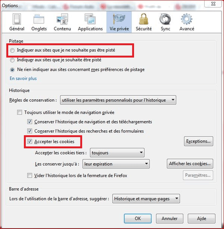 Quand vous activer l'option ne pas pister chaque site n'est pas obligé de le respecter