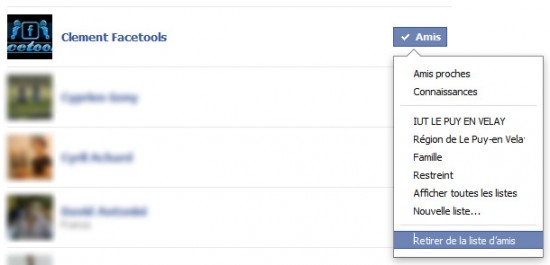 Comment enlever de sa liste d'amis, un contact Facebook ?