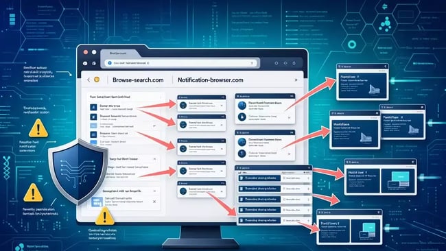Supprimer browse search notification browser redirections