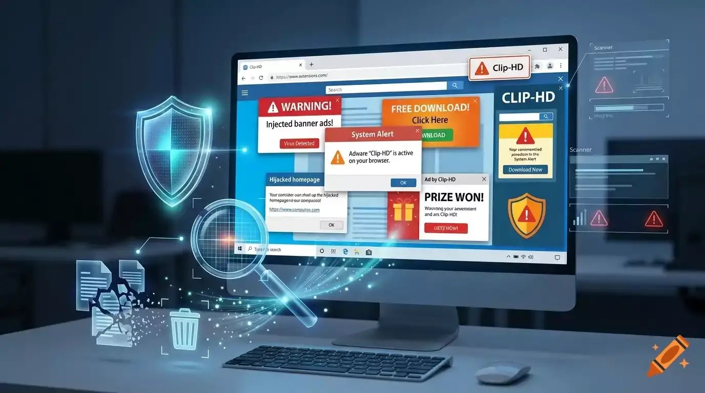 Clip-HD : adware affichant des publicités et des alertes indésirables dans le navigateur