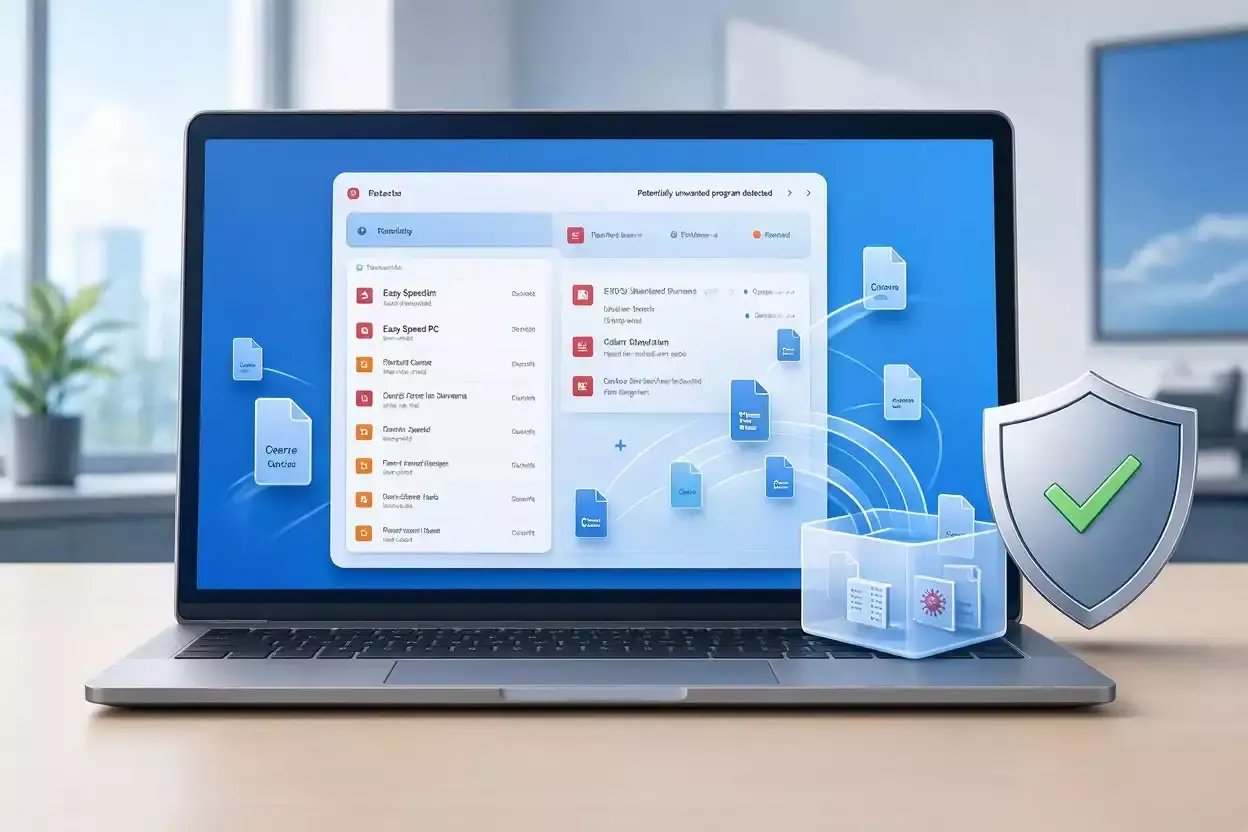 Easy Speed PC : détection d'un logiciel indésirable et nettoyage du PC