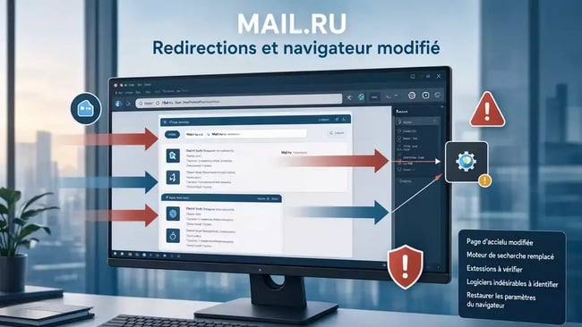 Supprimer mail ru redirections navigateur