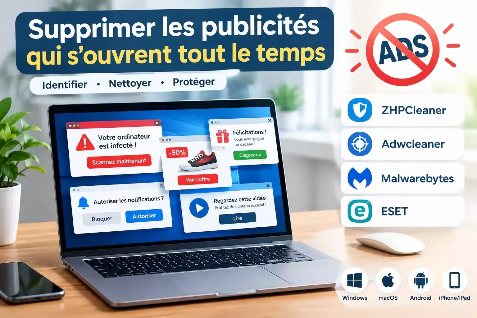 Supprimer les publicités intempestives qui s’ouvrent toutes seules et les fausses alertes sur PC