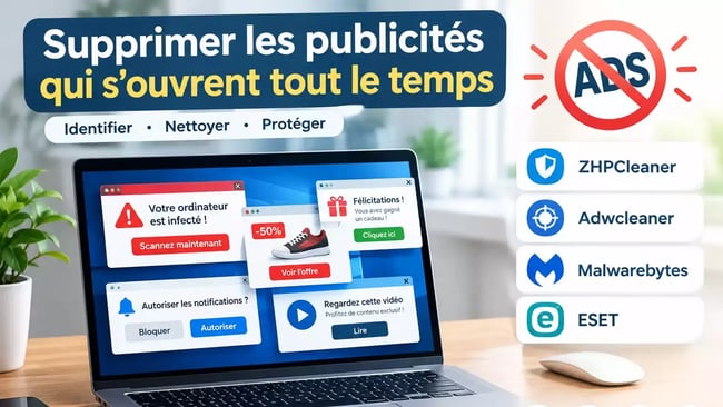 Supprimer publicites intempestives qui souvrent toutes seules