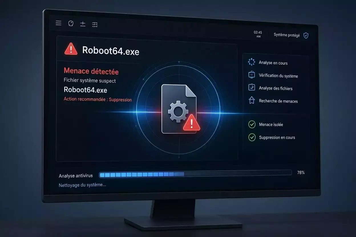 Supprimer Roboot64.exe et nettoyer Windows d’un programme potentiellement indésirable