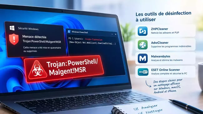 Supprimer trojan powershell malgent msr
