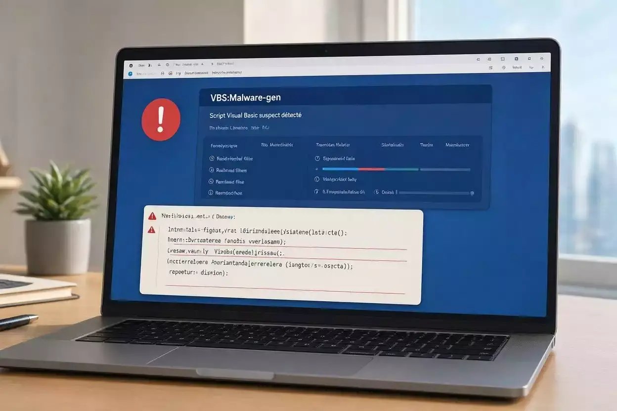 Alerte VBS:Malware-gen détectant un script VBS suspect sous Windows