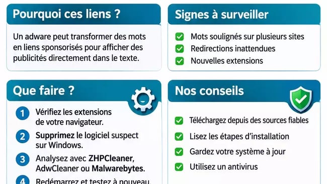 Supprimer virus adware mots transformes en liens publicitaires