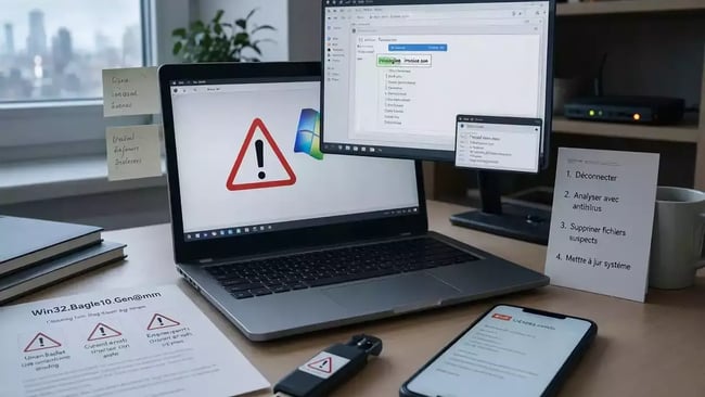 Supprimer win32 bagle10 gen mm virus malware