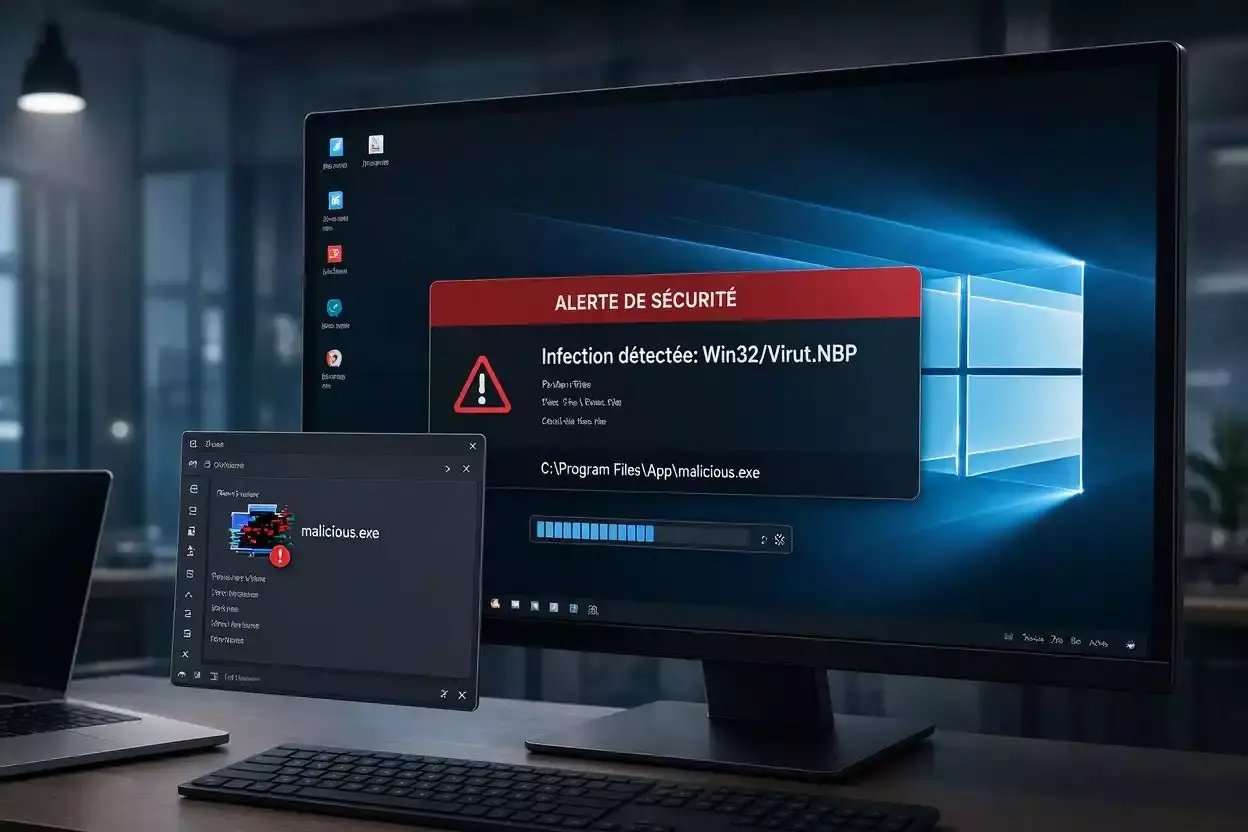 Win32/Virut.NBP détecté sur Windows : analyse et désinfection d’un PC infecté