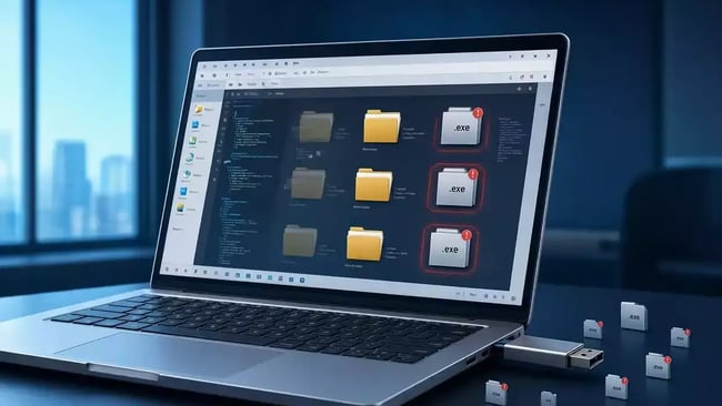 Virus creant faux dossiers exe cle usb