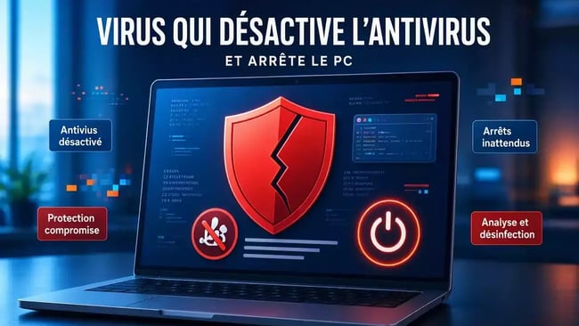 Virus desactive antivirus arrets inattendus pc