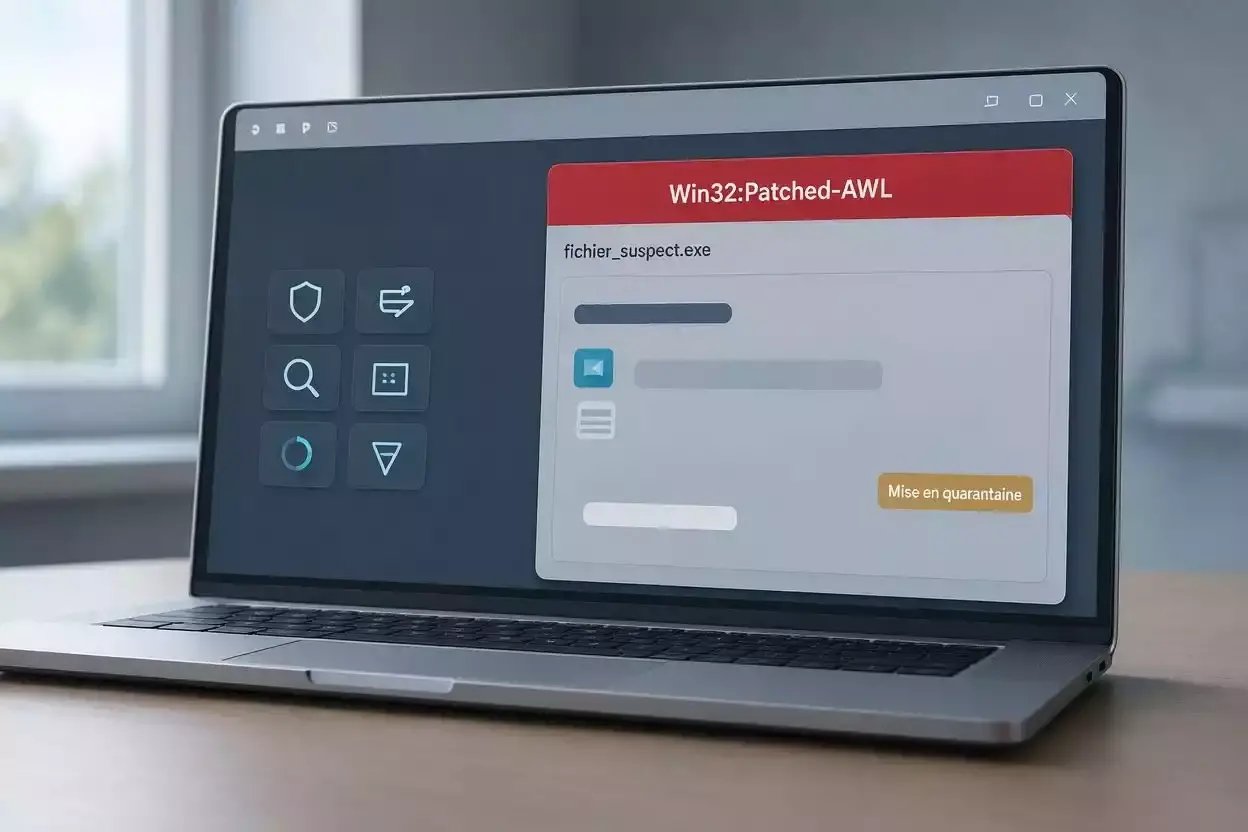 Alerte antivirus Win32:Patched-AWL détectant un fichier suspect sous Windows