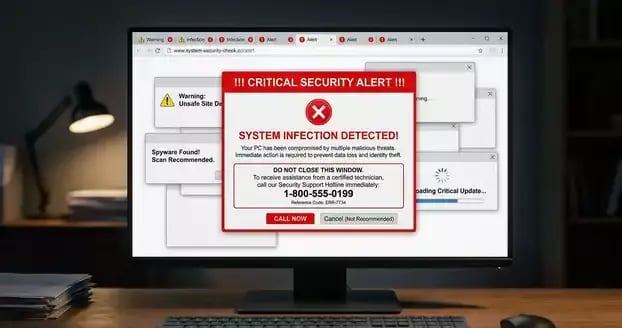 Windows Error : fausse alerte indiquant que l’ordinateur est infecté